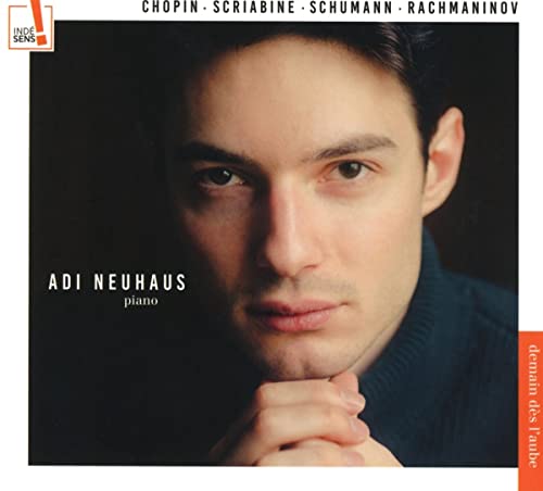 CD cover featuring a close-up portrait of pianist Adi Neuhaus.