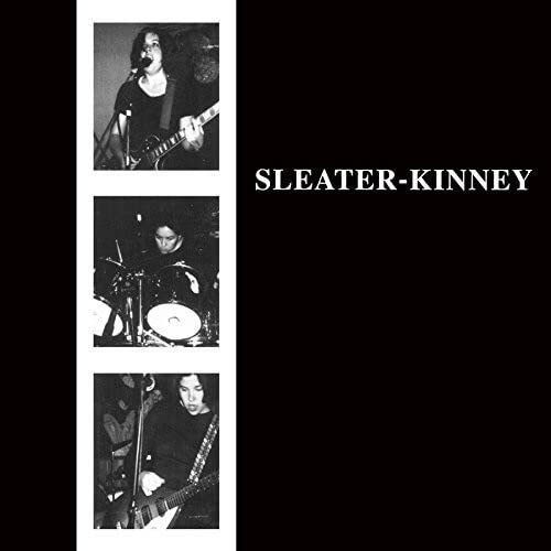Black and white album cover for Sleater-Kinney featuring band members.