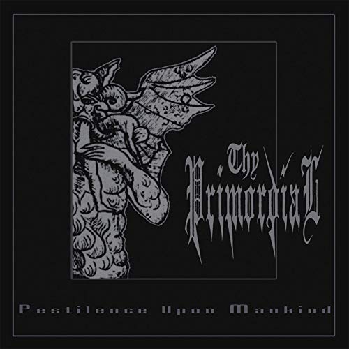 Dark album cover with demonic figure and band name "Thy Primordial.