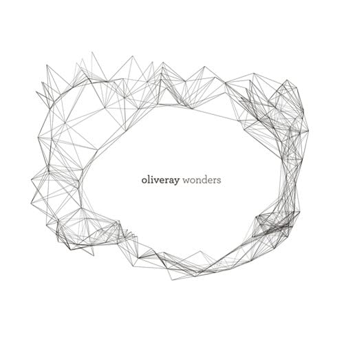 Vinyl record cover with geometric line art forming an oval shape.
