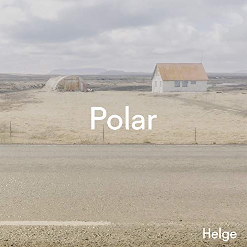 "Album cover featuring a white house and a greenhouse in a barren landscape."