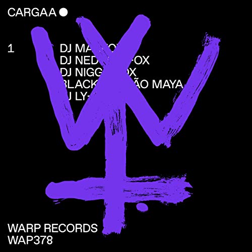 Black vinyl record cover with a large, abstract purple “W” design.