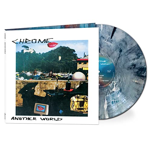 Chrome’s “Another World” vinyl record with splattered grey and white disc.