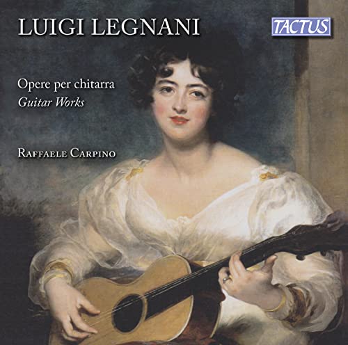 CD cover: portrait of a woman with a classical guitar.