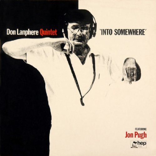 "CD cover with a black and white image of a man wearing headphones."