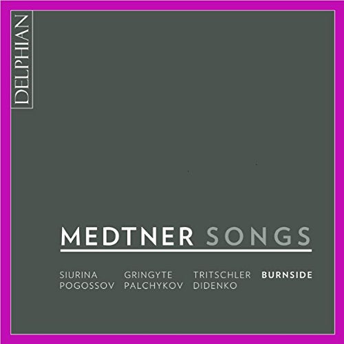 Dark green CD cover with "Medtner Songs" text and magenta border.