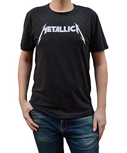 Amplified Metallica Logo Unisex Charcoal T Shirt (XX-Large)