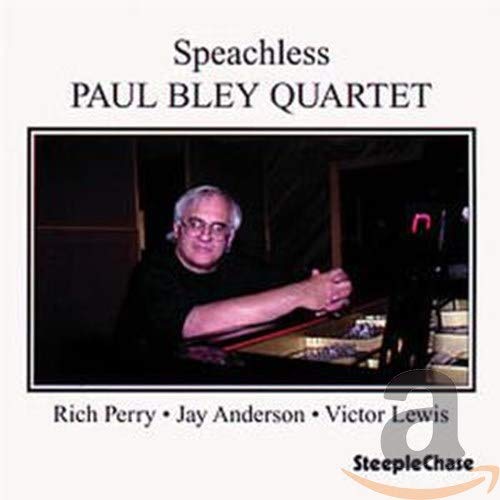 CD cover for Paul Bley Quartet’s “Speechless” featuring a pianist.