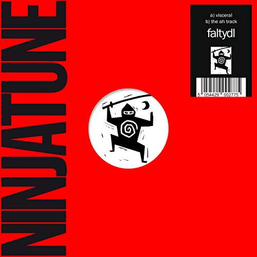 Red vinyl record cover with a white ninja figure and black text.