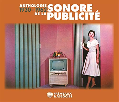 CD cover: woman by a vintage TV in a pink room.