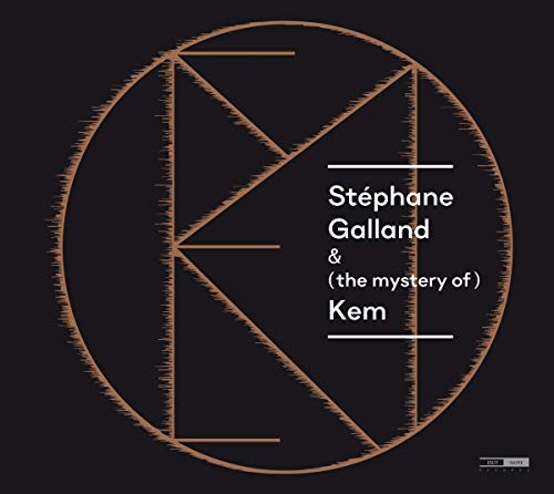 "Album cover with black background, orange geometric shape, and white text."