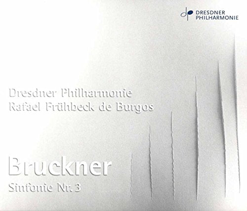 CD cover for Bruckner’s Symphony No. 3, featuring text and lines.