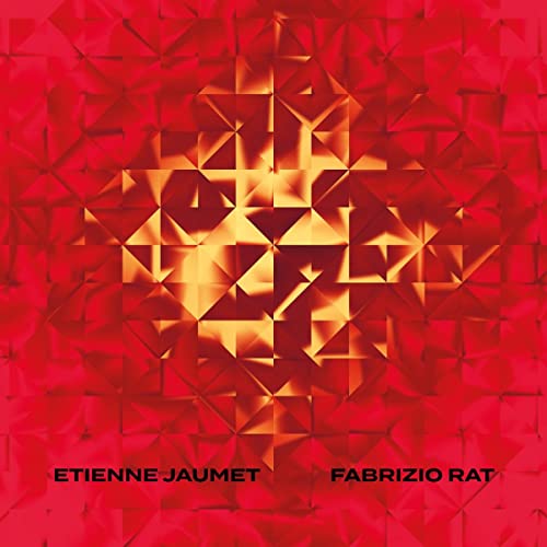 Red geometric album cover for Etienne Jaumet & Fabrizio Rat CD.