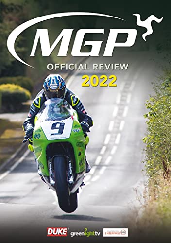 DVD cover: motorcycle racer speeding on a winding road, 2022 review.