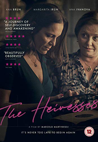 DVD cover for "The Heiresses" featuring two women looking at a vinyl record.