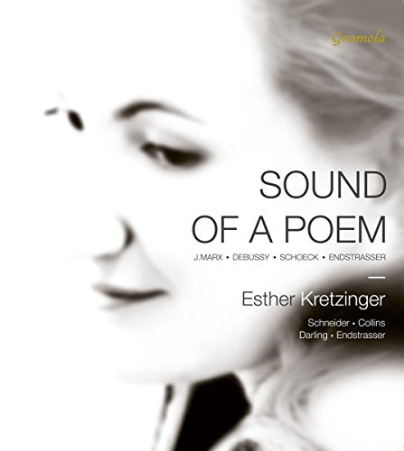 Black and white portrait of Esther Kretzinger with album title “Sound of a Poem”.