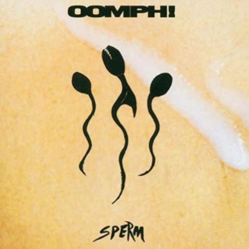 CD cover with black sperm silhouettes on a yellow background.