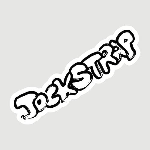 Black and white image of the band name "Jockstrap" in graffiti style.