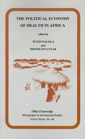 Book cover with orange border, titled "The Political Economy of Health in Africa".