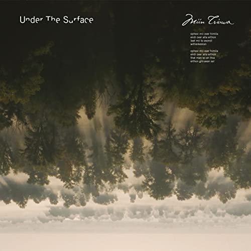 CD cover with an inverted forest reflected in water, text overlay.