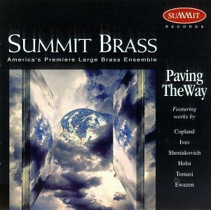 CD cover for Summit Brass’s “Paving the Way” with abstract blue imagery.