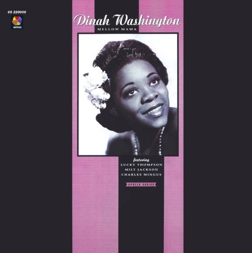 Dinah Washington portrait on album cover, pink and black vertical stripes.