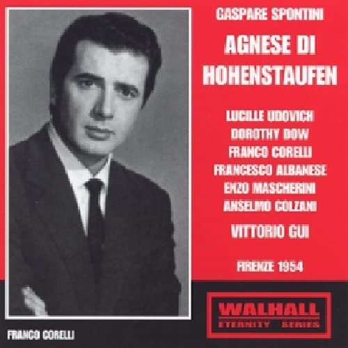 CD cover for Spontini’s “Agnese di Hohenstaufen” featuring a portrait of a man.
