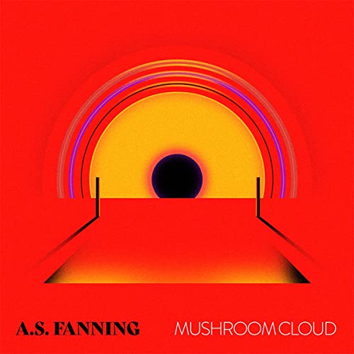 Red album cover with a stylized mushroom cloud and artist name.