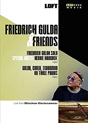DVD cover for "Friedrich Gulda & Friends" with a man playing piano.
