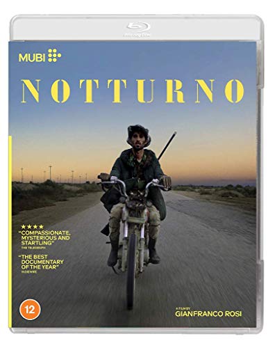 Notturno" Blu-ray cover: man on motorcycle in a rural landscape.