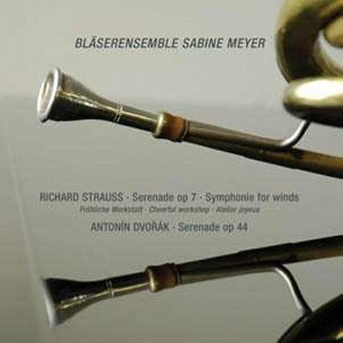 CD cover featuring brass instruments and text for Strauss’ Serenade.