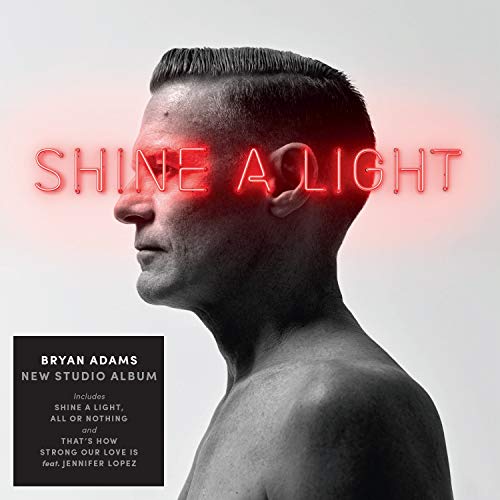 Bryan Adams album cover: man in profile with red neon text.
