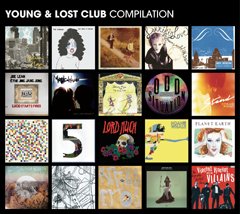 A CD cover featuring a grid of 16 various album covers on a black background.