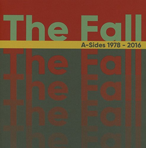"Album cover with 'The Fall' in large text on red, green, and yellow background."