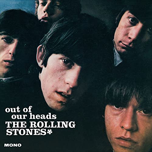 The Rolling Stones album cover, "Out of Our Heads," featuring four band members.