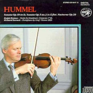 CD cover featuring a man playing violin, with text and logo on black background.