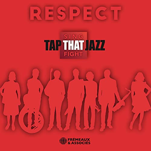 Red CD cover with silhouettes of people and text "RESPECT" and "TAP THAT JAZZ".