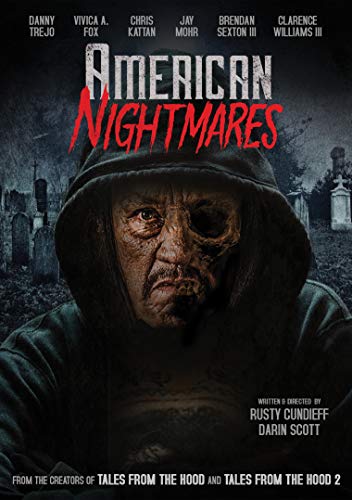 DVD cover for horror film “American Nightmares” featuring a frightening face.
