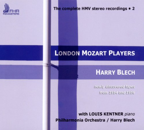 CD cover for London Mozart Players with blue and white cross design.