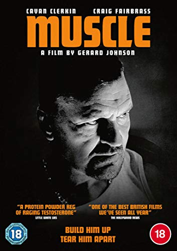 DVD cover for the film Muscle featuring a close-up black and white portrait.