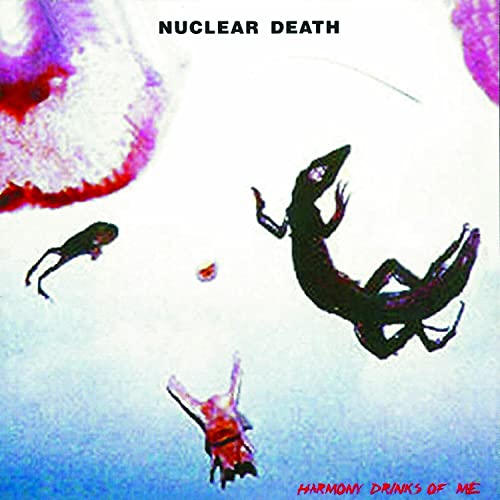 CD cover for Nuclear Death’s “Harmony Drinks Of Me” with abstract figures.