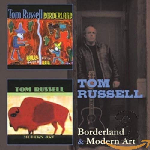 Tom Russell double CD cover with desert scenes, bison, and portrait.
