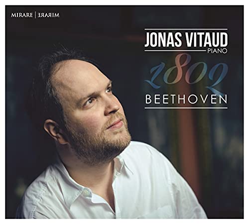 CD cover featuring pianist Jonas Vitaud and text “Beethoven 1802”.