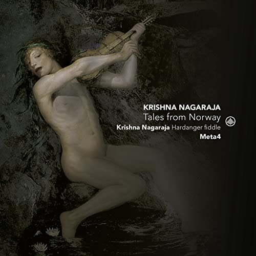 CD cover: nude figure playing Hardanger fiddle against a dark background.