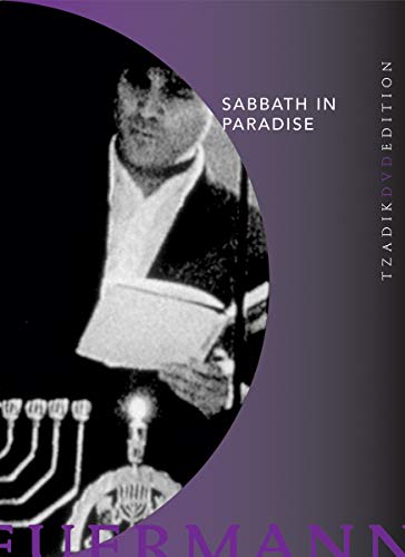 DVD cover with a man holding a book and a menorah, on a purple background.