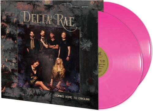 Delta Rae band portrait with floral background, album cover art.