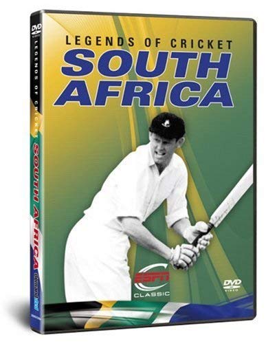 DVD case with a black and white cricketer image on a green and yellow background.