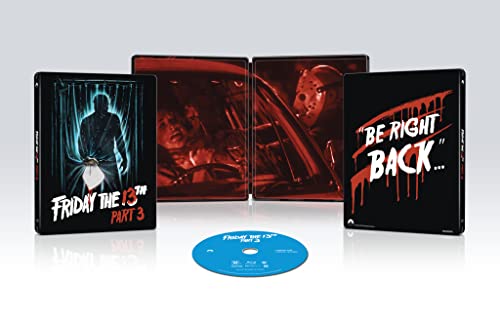 “Friday The 13th Part 3” Blu-ray case open with disc, featuring Jason Voorhees.