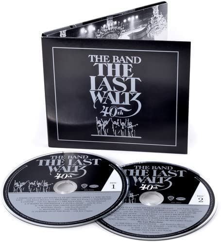 Black CD case and two discs for The Band’s “The Last Waltz” album.