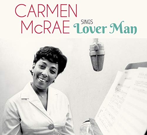 Album cover with black-and-white photo of Carmen McRae and a vintage microphone.
